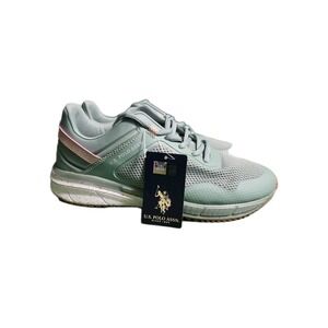 US Polo Assn. Green and Pink Mesh Insole Athletic Shoes‎ Women's Size 11 New
